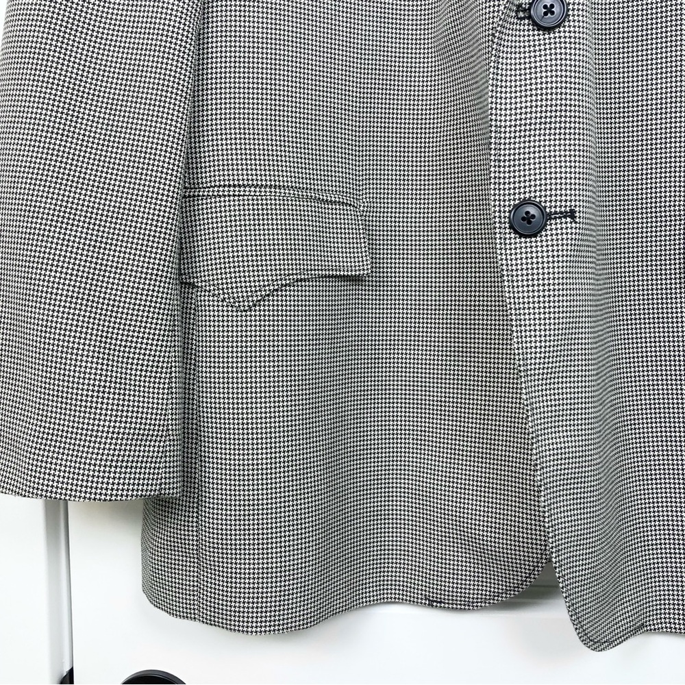 Circle S Western Sport Coat Plano Donegal‎ Jacket Black White Houndstooth 46 R - Picture 3 of 9